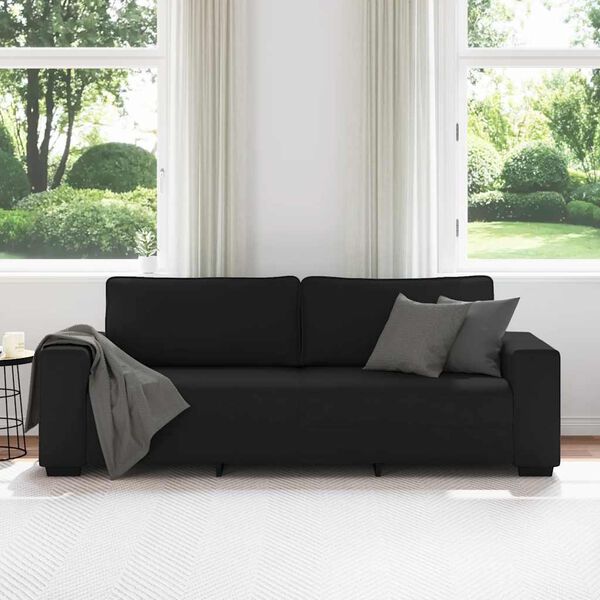 vidaXL 3-Sitzer-Sofa Schwarz 220x77x82 cm Stoff