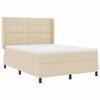vidaXL LED Boxspringbett mit Kopfteil Creme 140 x 190 cm Stoff