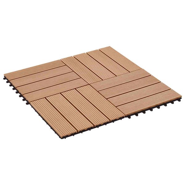 vidaXL Terrassenfliese 11 pcs Teak 30 x 30 cm WPC