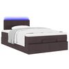vidaXL Ottoman-Bett mit Matratze & LEDs Dunkelbraun 120x190 cm Stoff