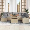 vidaXL Garten-Sofa-Set mit Kissen 9 pcs Beige und Hellgrau