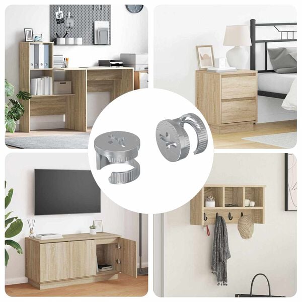 vidaXL Zapfenschloss-Muttern 2 pcs Silber 12 x 10 mm Stahl