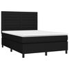 vidaXL Boxspringbett mit Matratze & LED Schwarz 140x200 cm Stoff