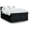vidaXL Boxspringbett mit Matratze Schwarz 140x200 cm Stoff