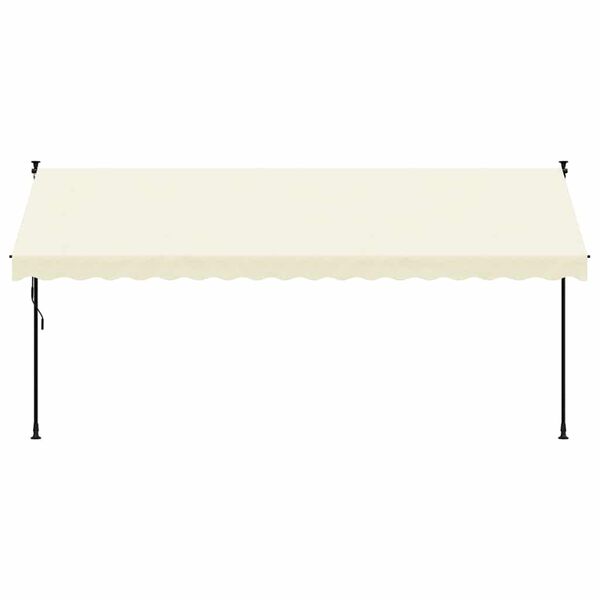 vidaXL Markise Einziehbar Creme 400x150 cm Stoff und Stahl