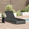 vidaXL Sonnenliege mit Kissen Grau 60 x 200 x 27cm Poly-Rattan