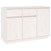 vidaXL Sideboard Wei&szlig; 110x34x75 cm Massivholz Kiefer