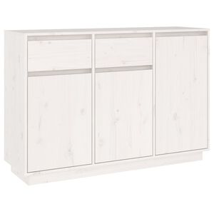 vidaXL Sideboard Wei&szlig; 110x34x75 cm Massivholz Kiefer