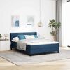 vidaXL Boxspringbett mit Matratze mit Kopfteil Blau 200 x 160 cm Stoff