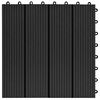 vidaXL Terrassenfliese 11 pcs Schwarz 30 x 30 cm WPC