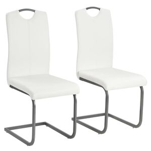 vidaXL Freischwinger 2 Stk. Wei&szlig; Kunstleder