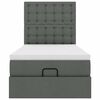 vidaXL Ottoman-Bett mit Matratze Dunkelgrau 80x200 cm Stoff