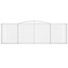 vidaXL Gabione mit Hochbogen 400x30x120/140 cm Verzinktes Eisen