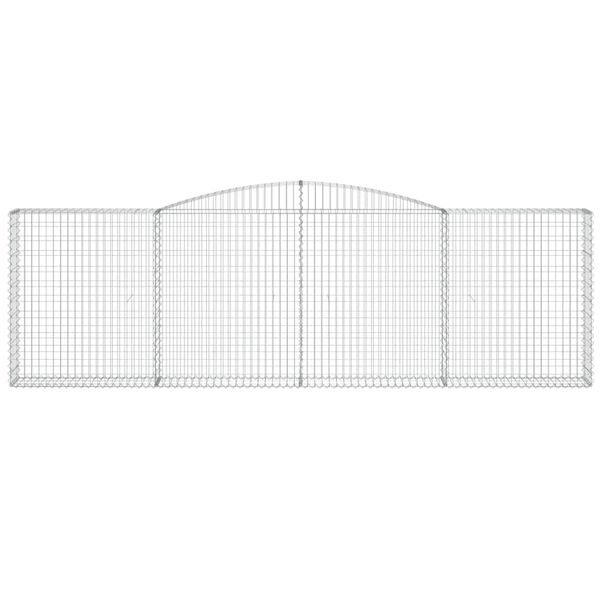 vidaXL Gabione mit Hochbogen 400x30x120/140 cm Verzinktes Eisen