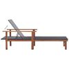 vidaXL Sonnenliege Poly Rattan und Massivholz Akazie Schwarz