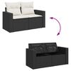 vidaXL Gartensofa-set mit Kissen 17 pcs Schwarz und Creme Poly-Rattan