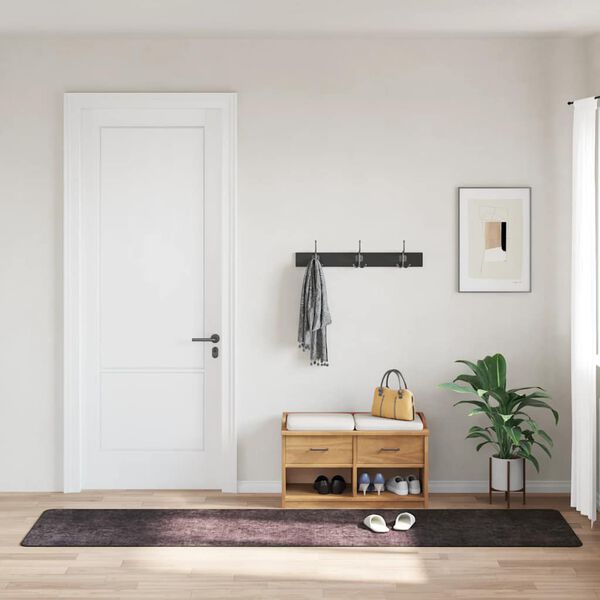 vidaXL Teppich Waschbar 80x300 cm Anthrazit