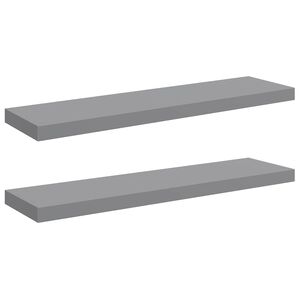 vidaXL Schwebende Wandregale 2 Stk. Grau 90x23,5x3,8cm MDF