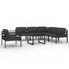 vidaXL 7-tlg. Garten-Lounge-Set mit Kissen Aluminium Anthrazit