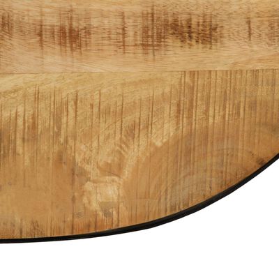 vidaXL Couchtisch Oval Raues Mango-Massivholz und Stahl 100 cm