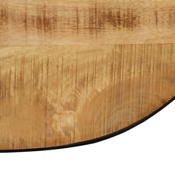 vidaXL Couchtisch Oval Raues Massives Mangoholz und Stahl 100 cm