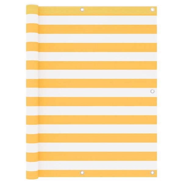 vidaXL Balkon-Sichtschutz Weiß und Gelb 120x400 cm Oxford-Gewebe