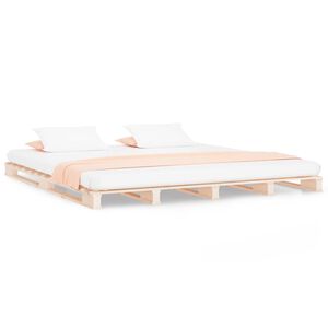 vidaXL Palettenbett 135x190 cm Massivholz Kiefer