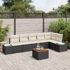 vidaXL Gartensofa-set mit Speicher 7 pcs Schwarz und Creme Poly-Rattan