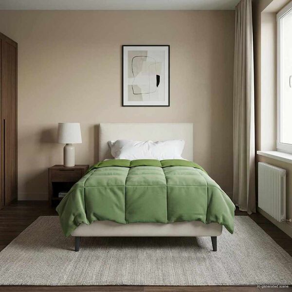 vidaXL Sommerdecke Gepolstert Gr&uuml;n 155 x 200 cm Mikrofaser