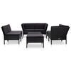 vidaXL 8-tlg. Garten-Lounge-Set mit Auflagen Poly Rattan Schwarz