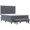 vidaXL Boxspringbett mit Matratze Dunkelgrau 140 x 190 cm Samt