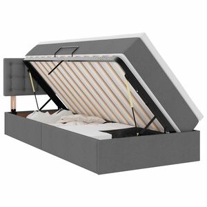 vidaXL Aufbewahrungsbett mit Matratze Dunkelgrau 90 x 190 cm Samt
