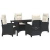 vidaXL Garten Essgruppe 5 Stk. Schwarz Poly-Rattan