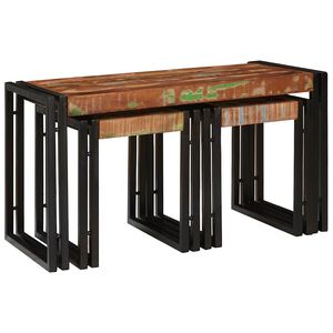 vidaXL Nestingtisch 3 stk. Braun und Schwarz 82 x 40 x 45 cm