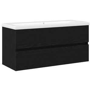 vidaXL Waschbeckenschrank Schwarz Eichen-Optik 100 x 39 x 62 cm