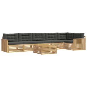 vidaXL Outdoor-Sofagarnitur 7 Stk. Wei&szlig; und Anthrazit Polyester