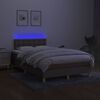 vidaXL Boxspringbett mit Matratze & LED Taupe 120x200 cm Stoff