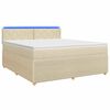 vidaXL Boxspringbett mit Matratze Creme 160 x 200 cm Stoff