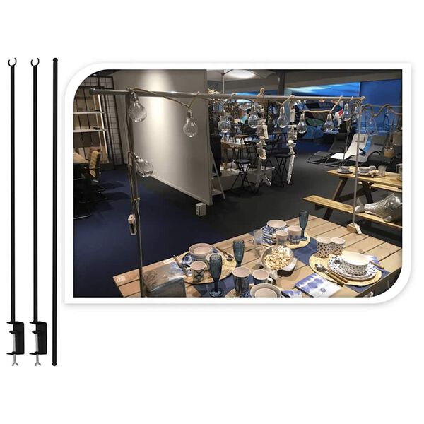 ProGarden Deko-Stange f&uuml;r Tisch mit Tischklemme Metall Schwarz