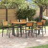 vidaXL Garten Essgruppe 7 pcs Schwarz Massivholz Akazie