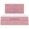 vidaXL Ottoman-Bett mit Matratzen & LEDs Rosa 140x190 cm Samt