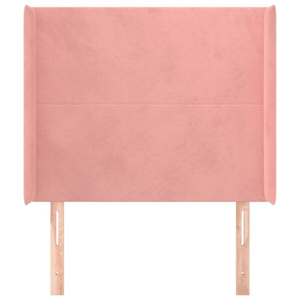 vidaXL Kopfteil mit Ohren Rosa 93x16x118/128 cm Samt