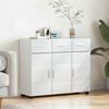 vidaXL Sideboard Hochglanz Wei&szlig; 88,5 x 30,5 x 73 cm Holzwerkstoff