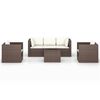 vidaXL 4-tlg. Garten-Lounge-Set mit Kissen Poly Rattan Braun