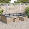 vidaXL Garten-Sofa-Set 10 pcs Beige und Hellgrau Poly Rattan
