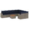 vidaXL 10-tlg. Garten-Sofagarnitur mit Kissen Grau Poly Rattan