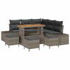 vidaXL Garten-Sofa-Set mit Kissen 9 pcs Grau Poly Rattan