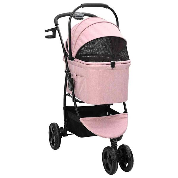 vidaXL Faltbarer Haustierwagen Rosa 78 x 54 x 101 cm 600D Oxford Stoff