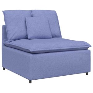 vidaXL Modulares Sofa Mittelmodul mit Kissen Jeansblau 100 cm