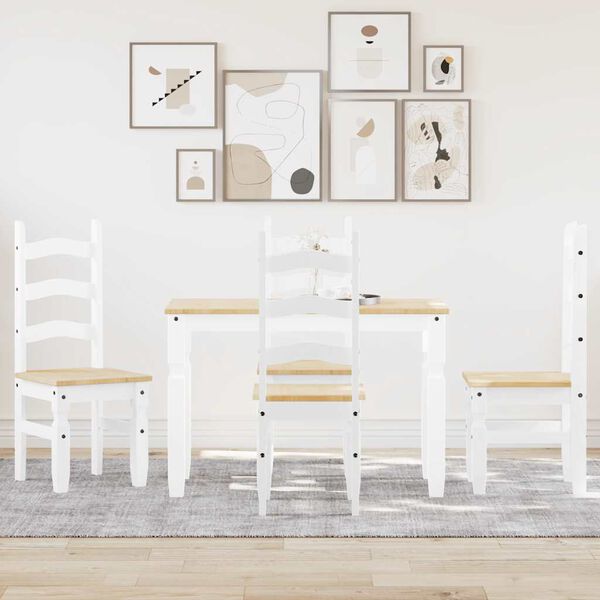 vidaXL 5-tlg. Essgruppe Panama Wei&szlig; Massivholz Kiefer